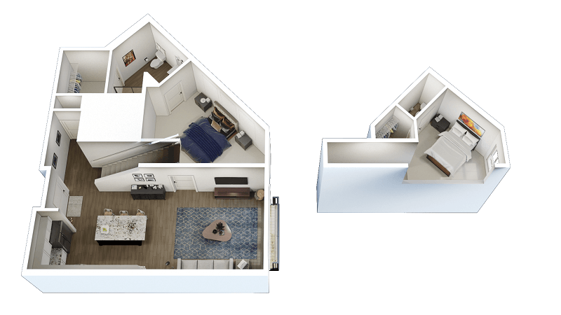 1 bed 1.5 Bath Loft H